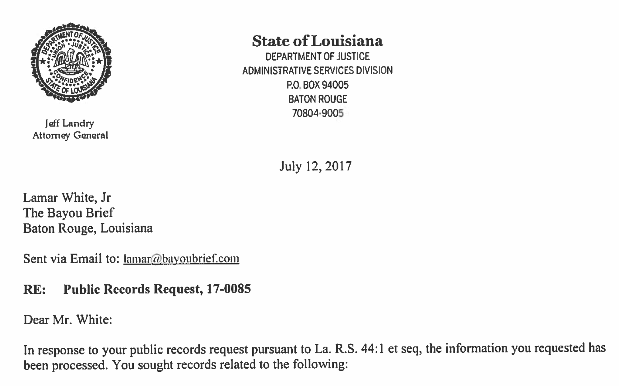 According to Attorney General Jeff Landry, His Violent Crime Task Force